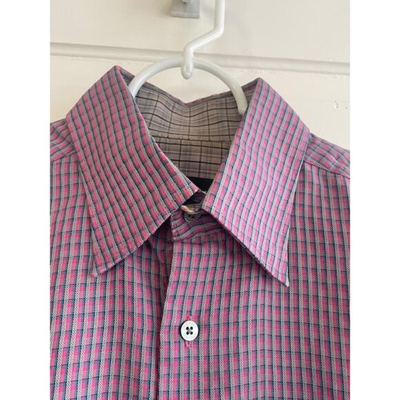 Bugatchi Uomo Mens Size Large Long-Sleeve Button Down Shirt Plaid - Picture 3 of 6